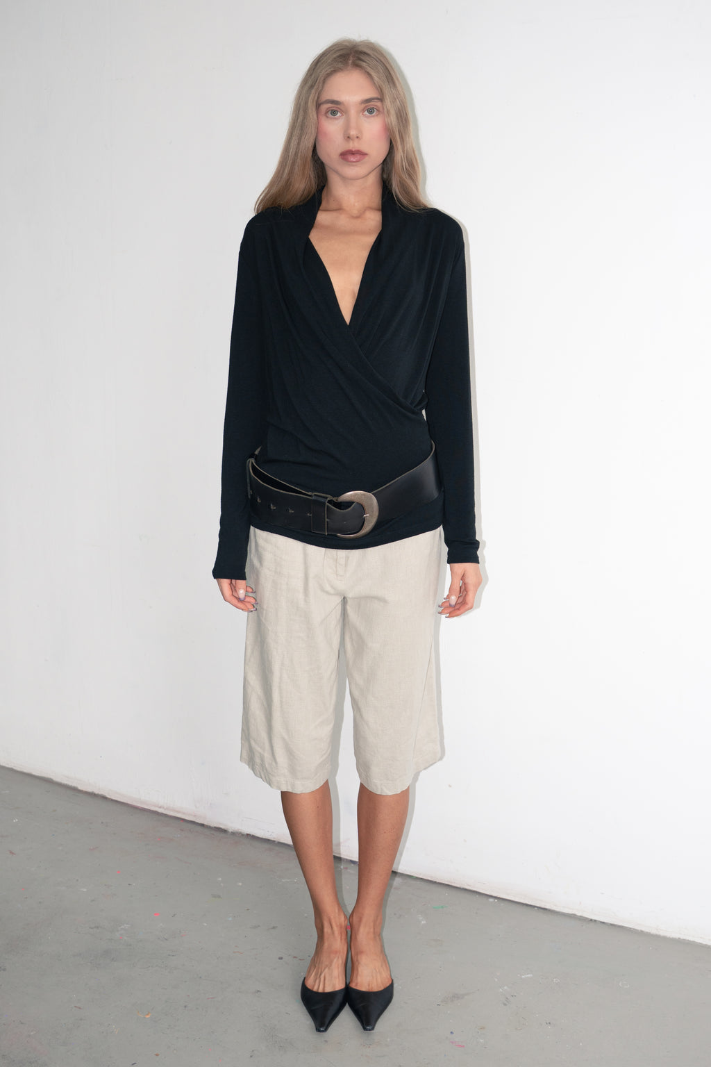 Black Waterfall Top - Size S