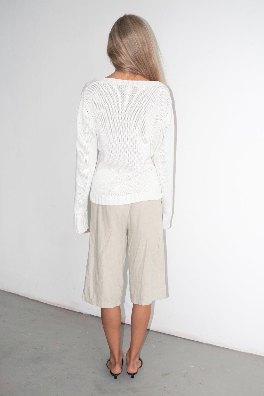 White Cotton Summer Jumper - Size L