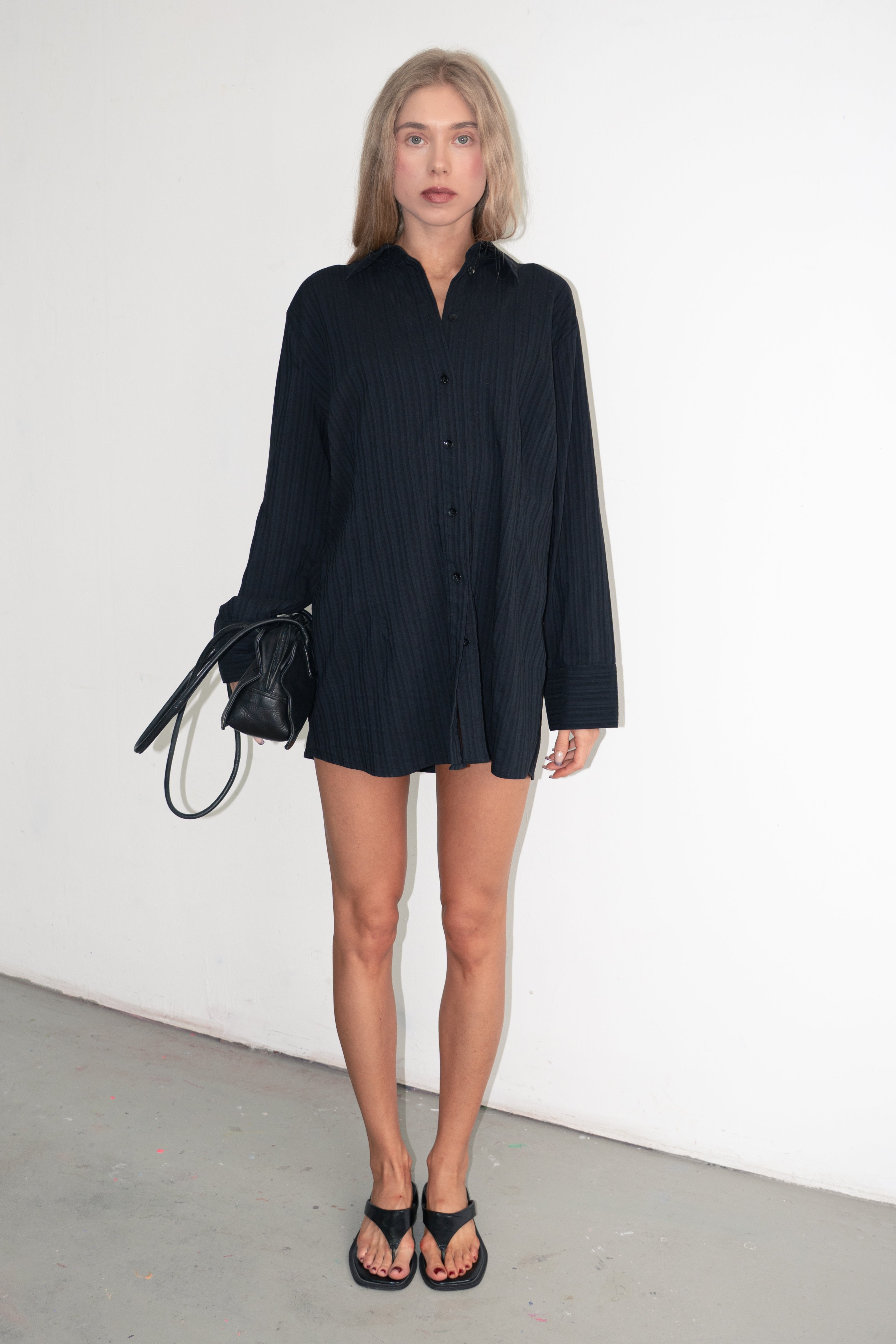 Black Shirt Dress - Size XL