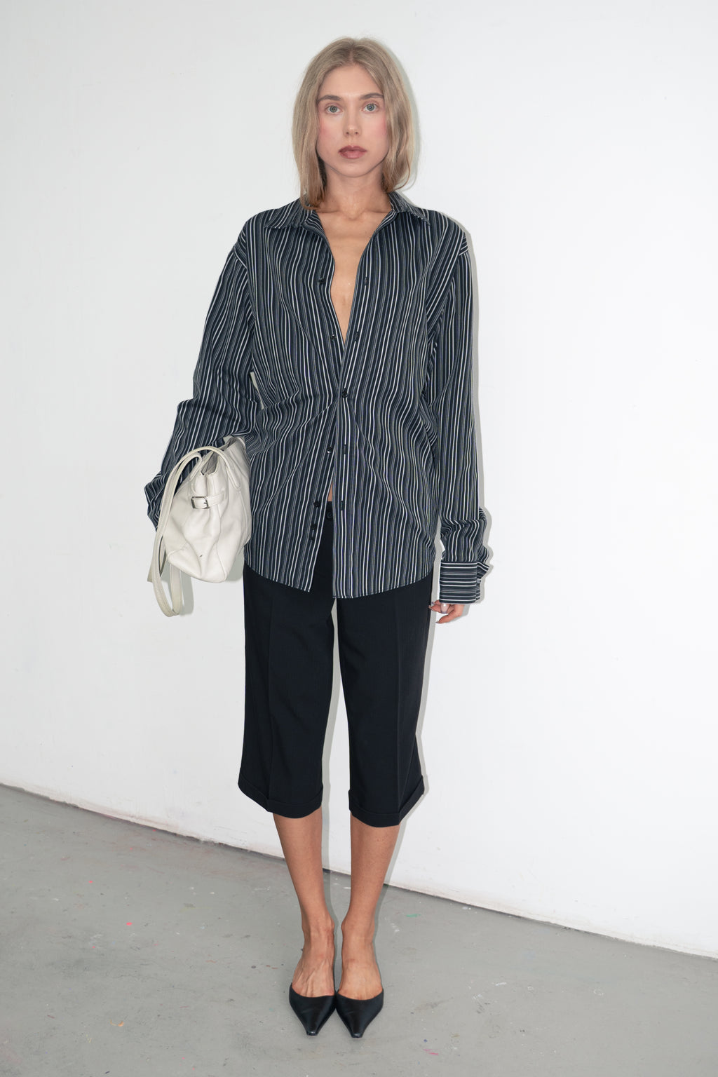 Oversized men's shirt striped  - Size XXL