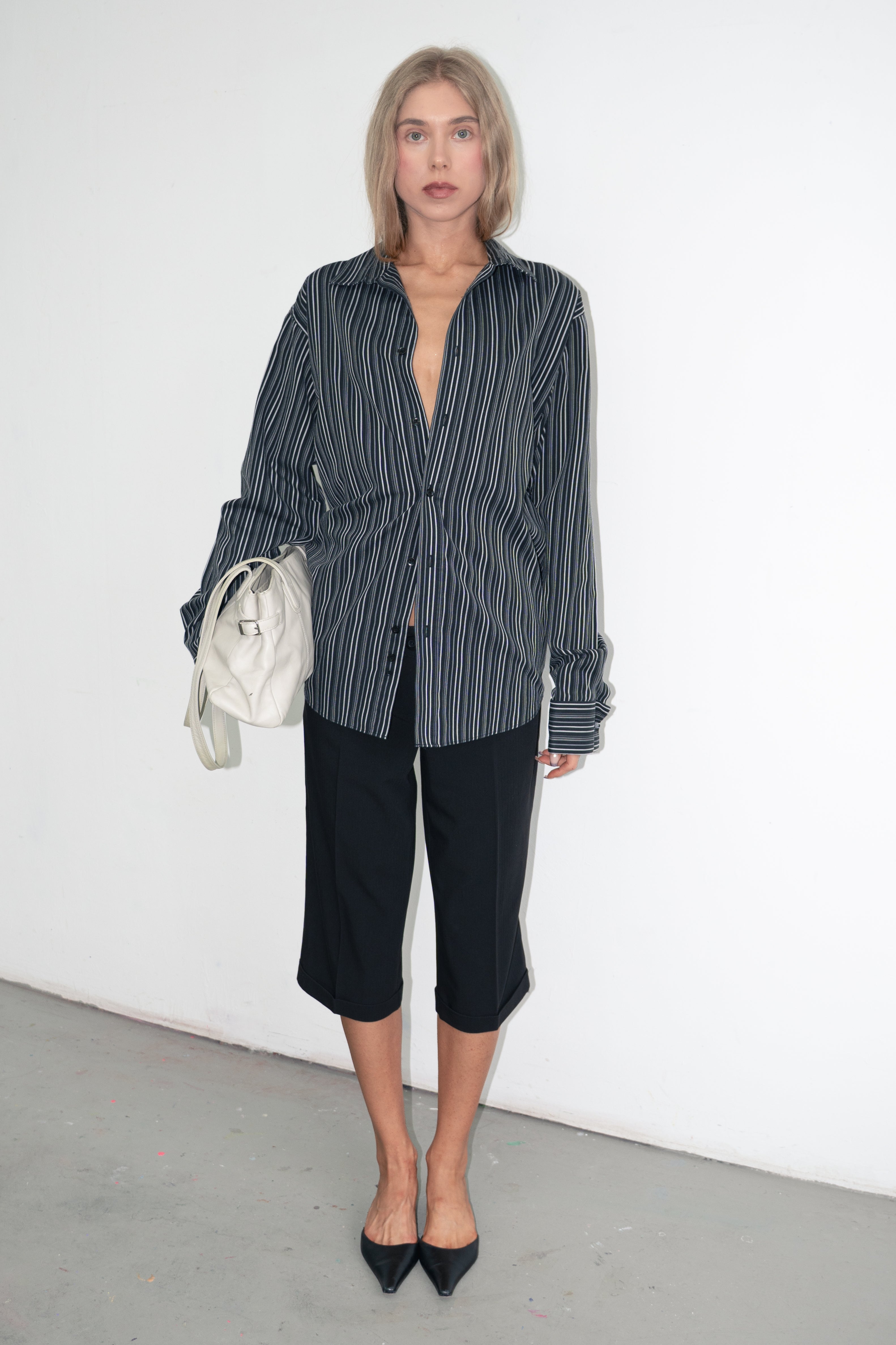 Oversized men's shirt striped  - Size XXL