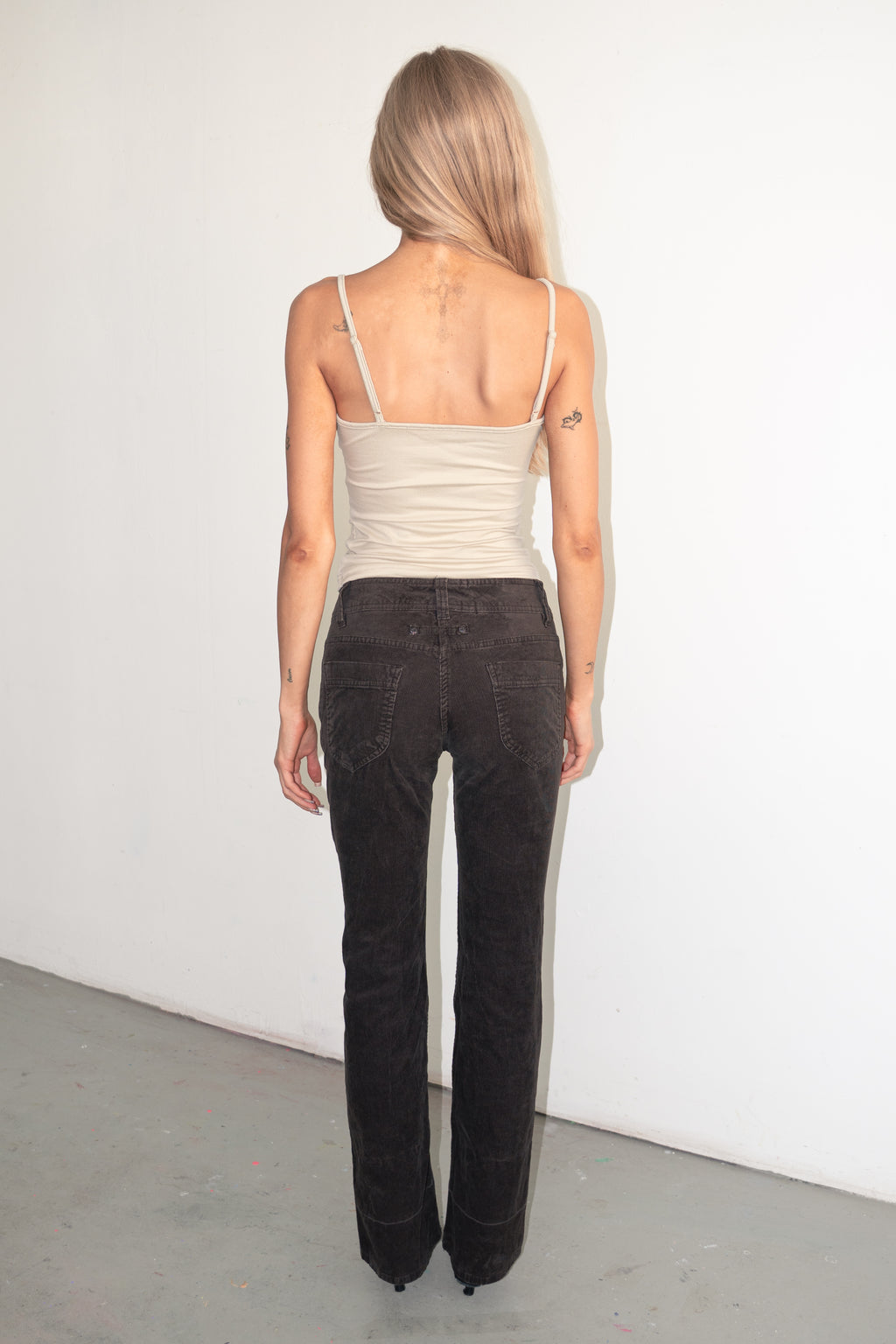 Brown Ribbed Trousers - Size XS