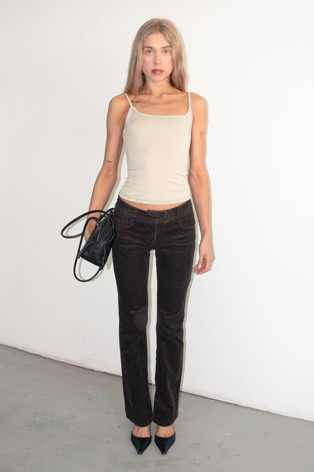 Brown Ribbed Trousers - Size XS