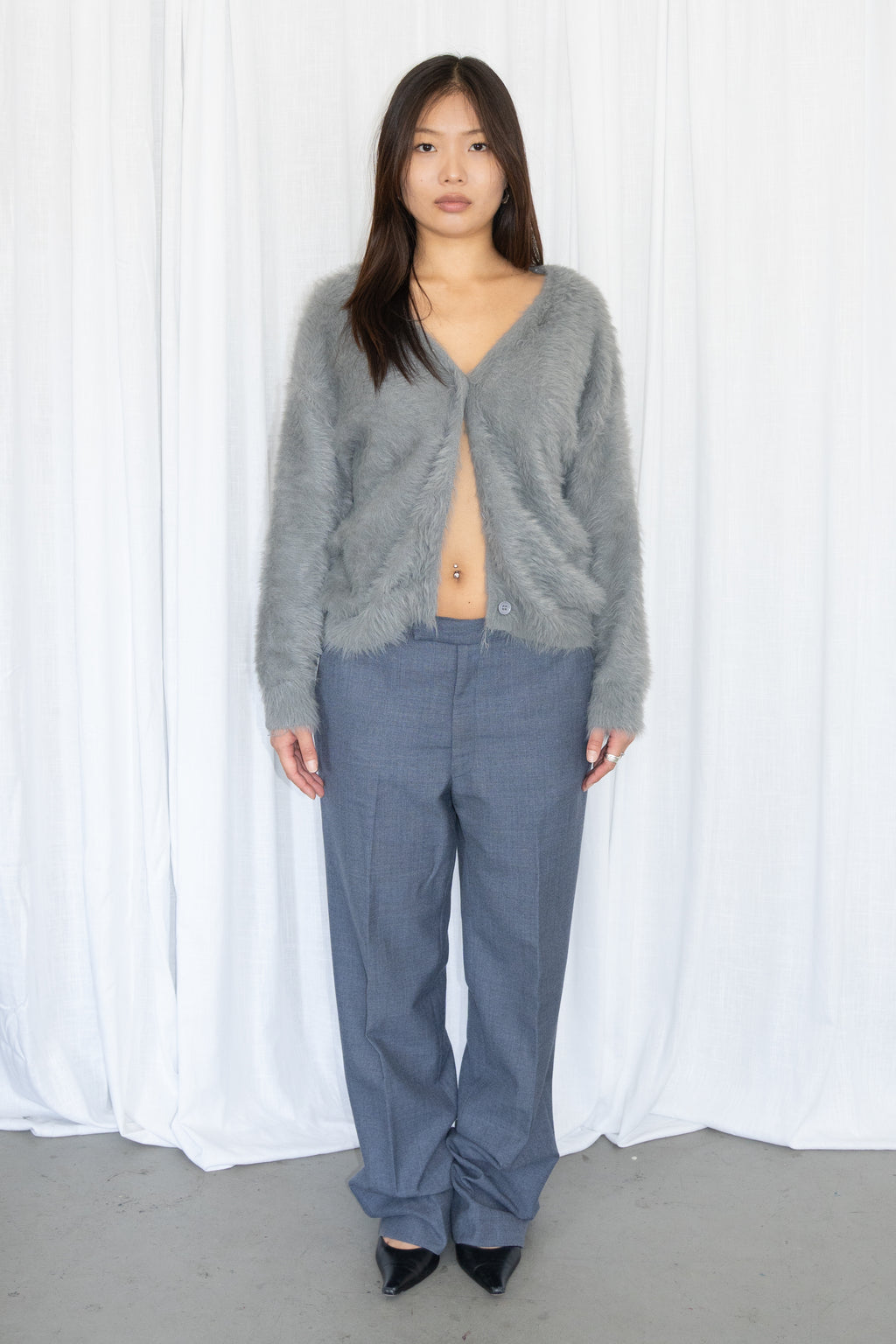Slate Blue Wool Trousers - Size M