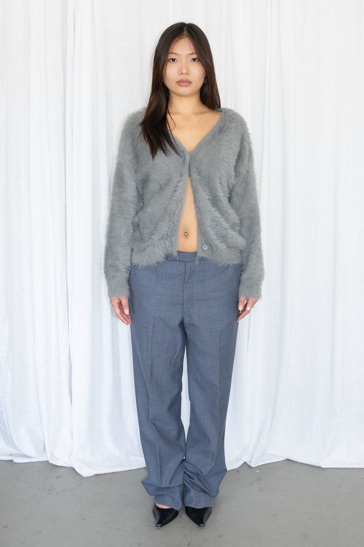Slate Blue Wool Trousers - Size M