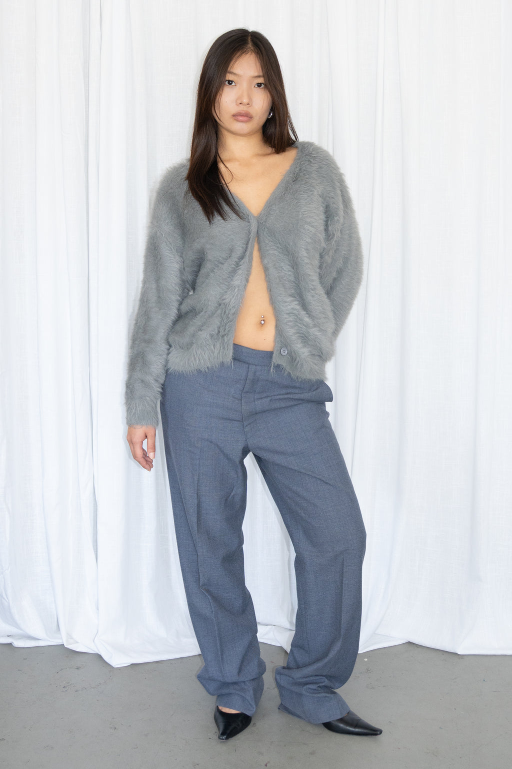 Slate Blue Wool Trousers - Size M