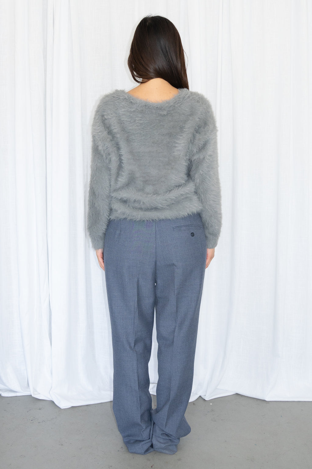 Slate Blue Wool Trousers - Size M