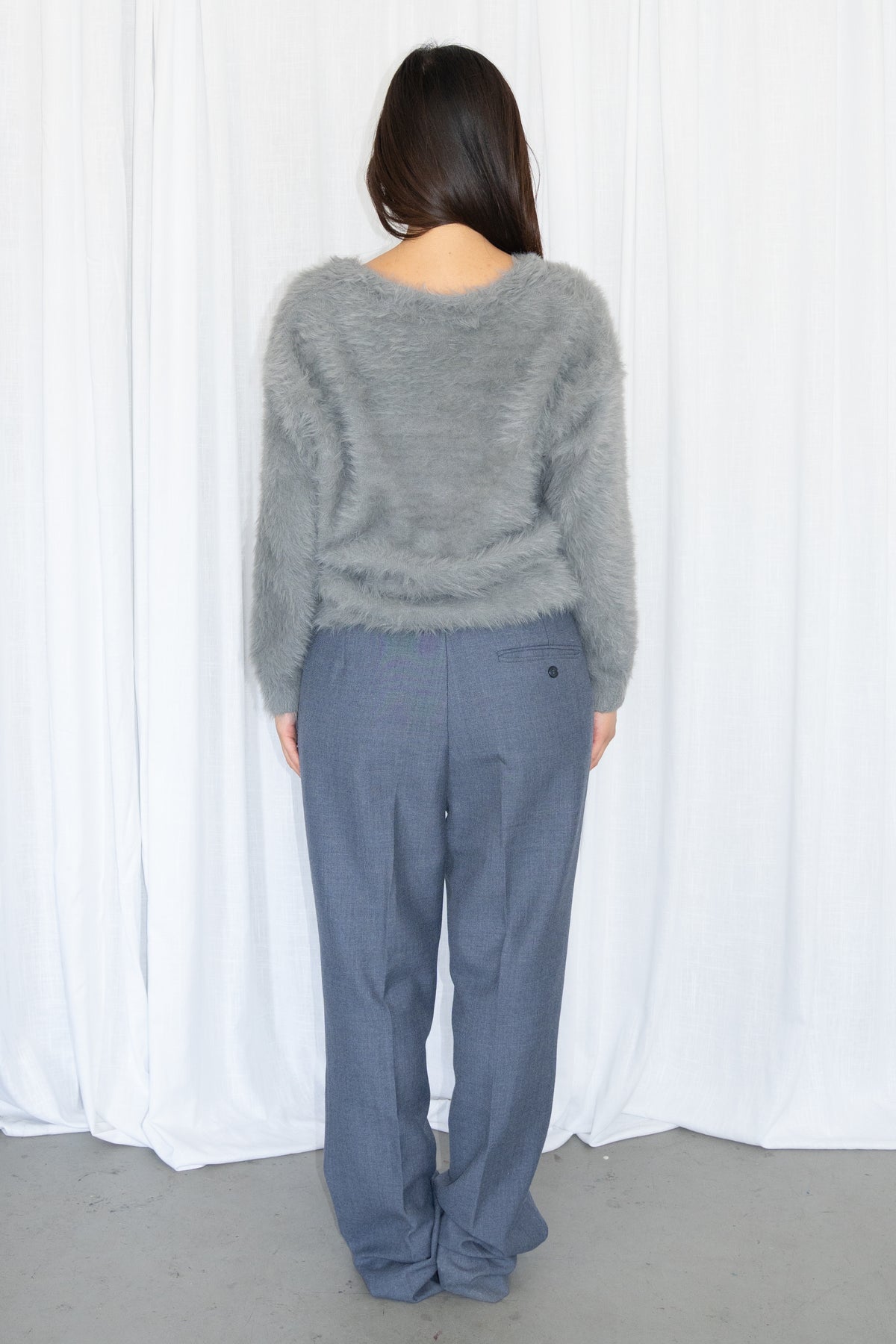 Slate Blue Wool Trousers - Size M