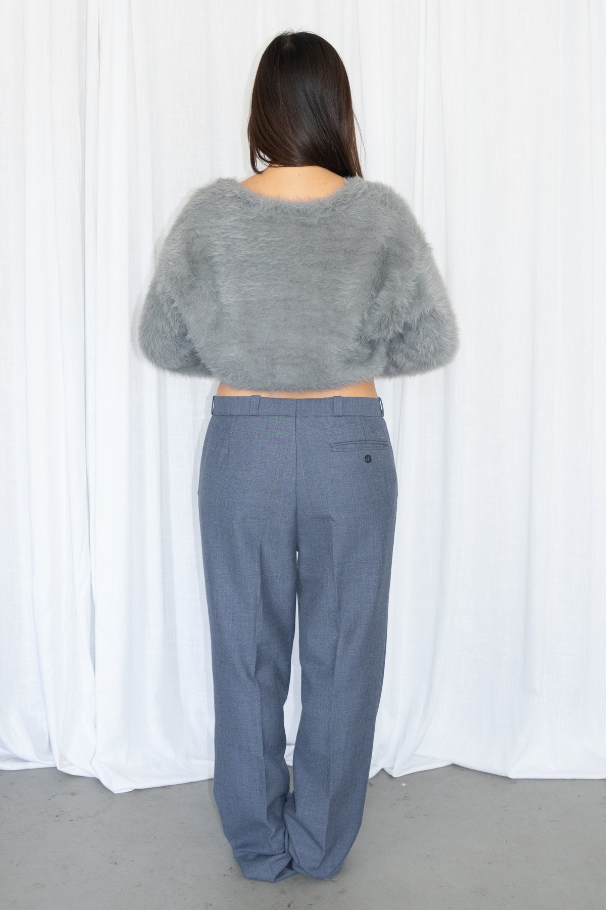 Slate Blue Wool Trousers - Size M