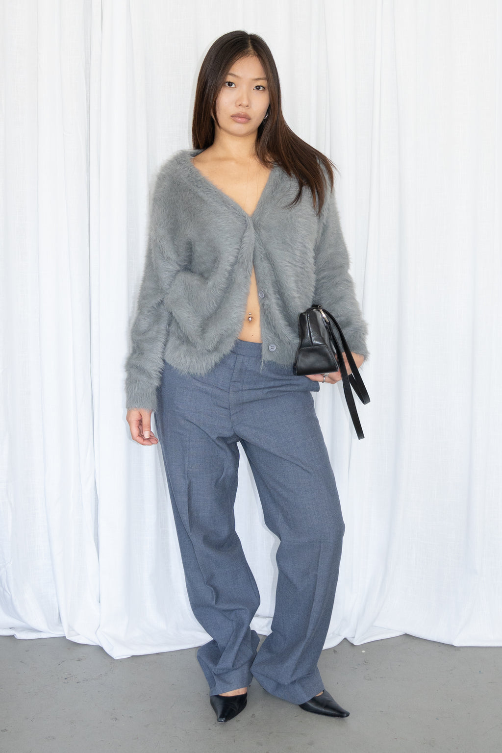 Slate Blue Wool Trousers - Size M