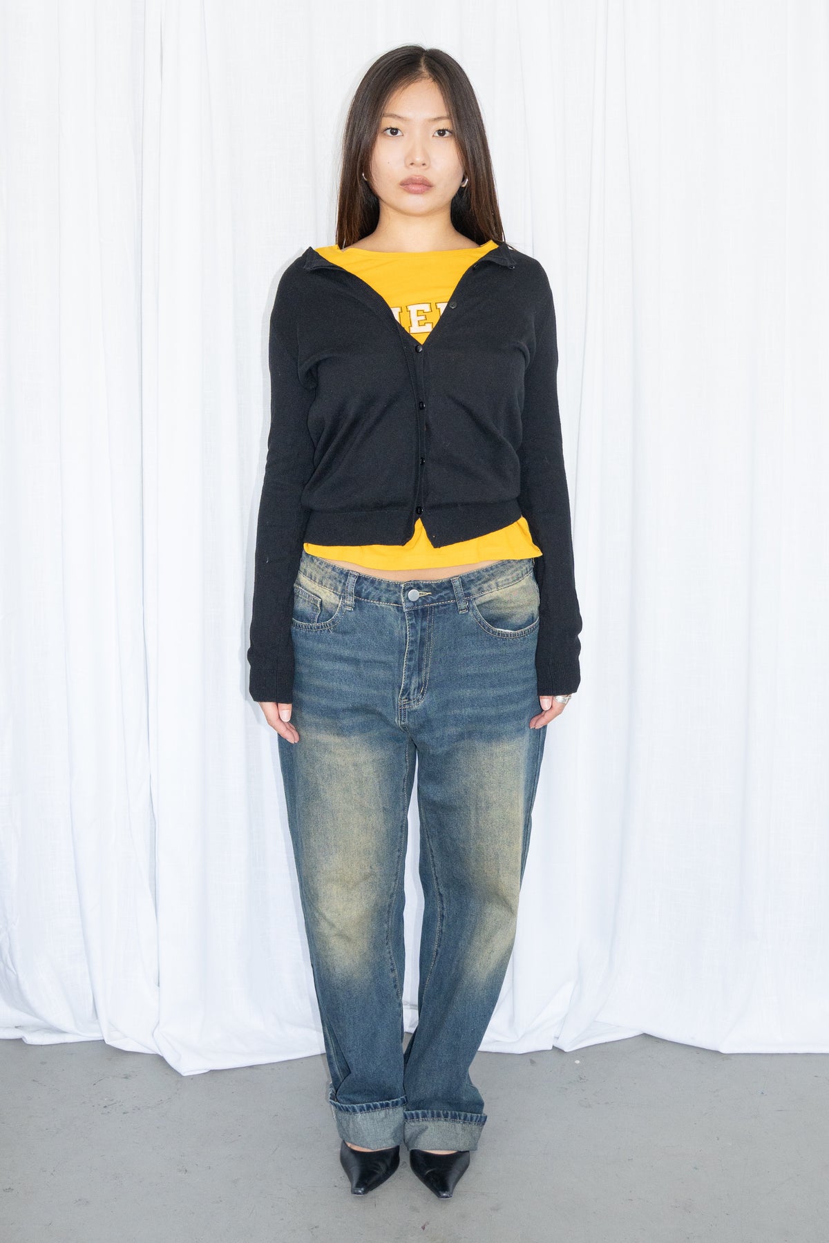 Yellow Wash Jeans - Size L