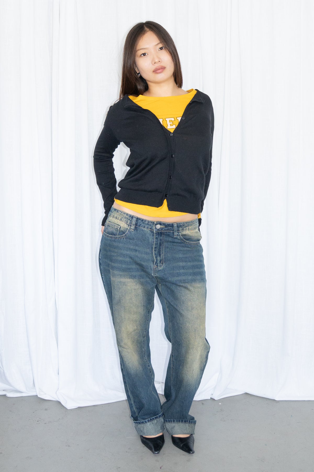 Yellow Wash Jeans - Size L