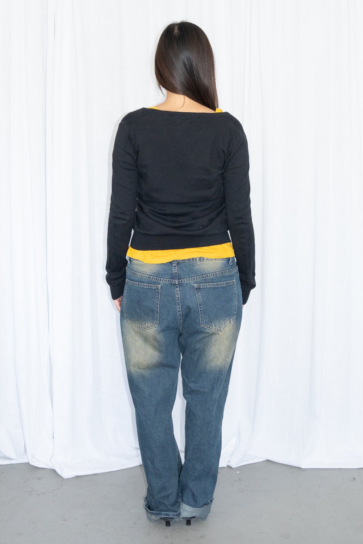 Yellow Wash Jeans - Size L