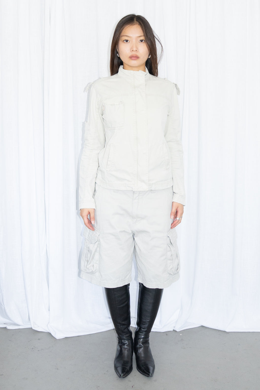 Off-White High-Neck Military Jacket - Size M