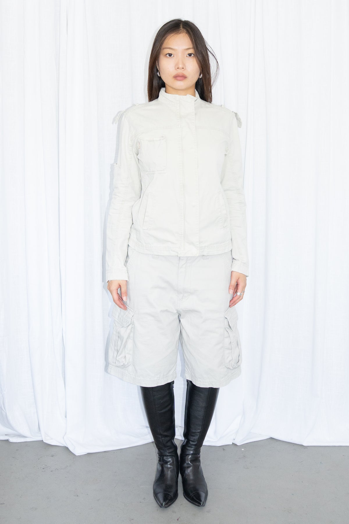 Off-White High-Neck Military Jacket - Size M