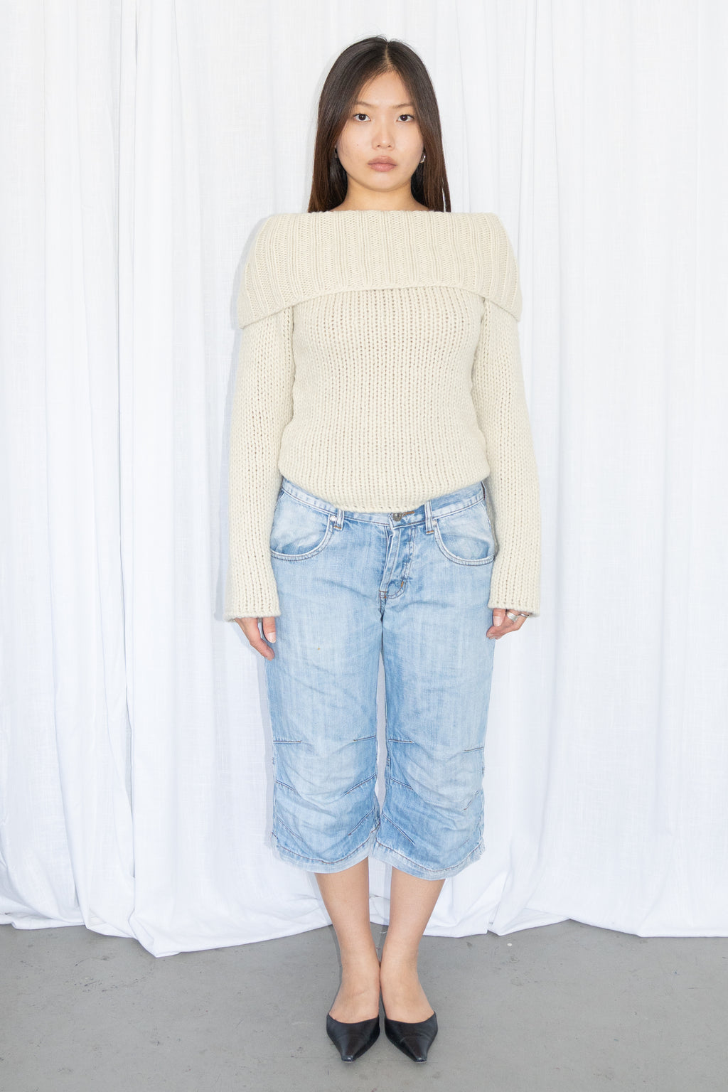 Light Denim Capri Jeans - Size S