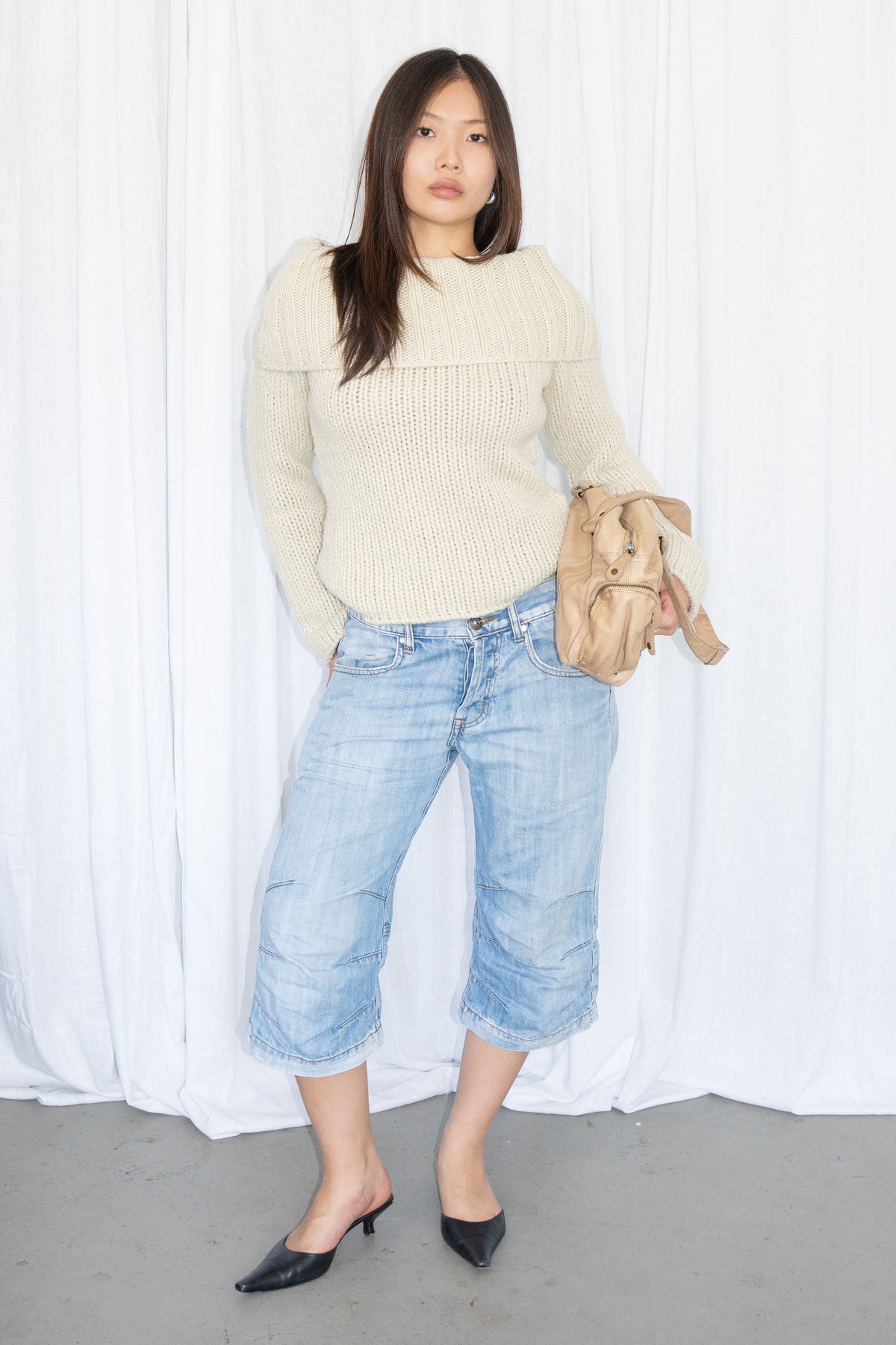Light Denim Capri Jeans - Size S