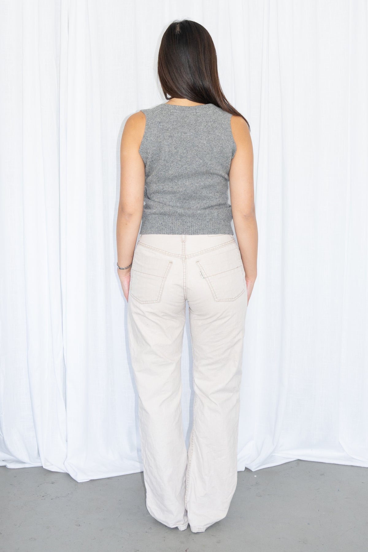 Beige High Waist Jeans - Size S/M