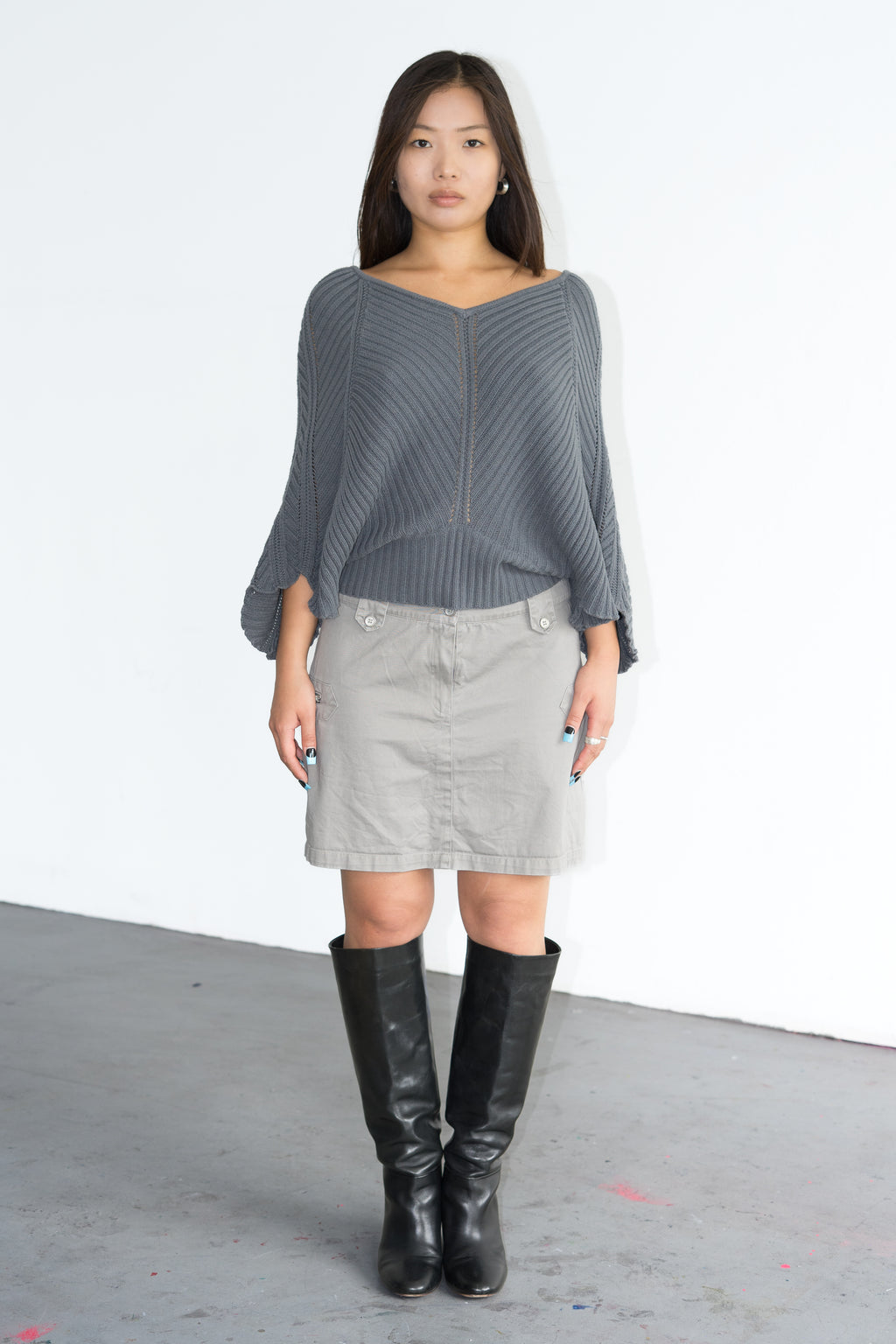 Khaki Grey Skirt 2 - Size L