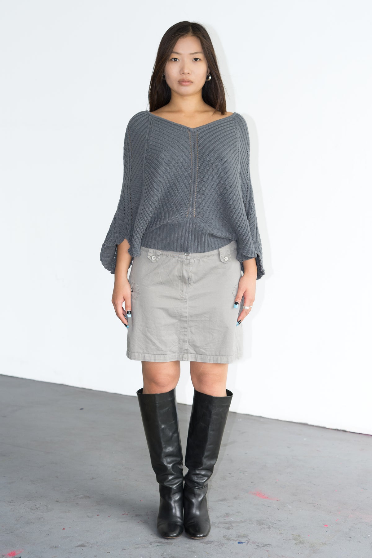 Khaki Grey Skirt 2 - Size L