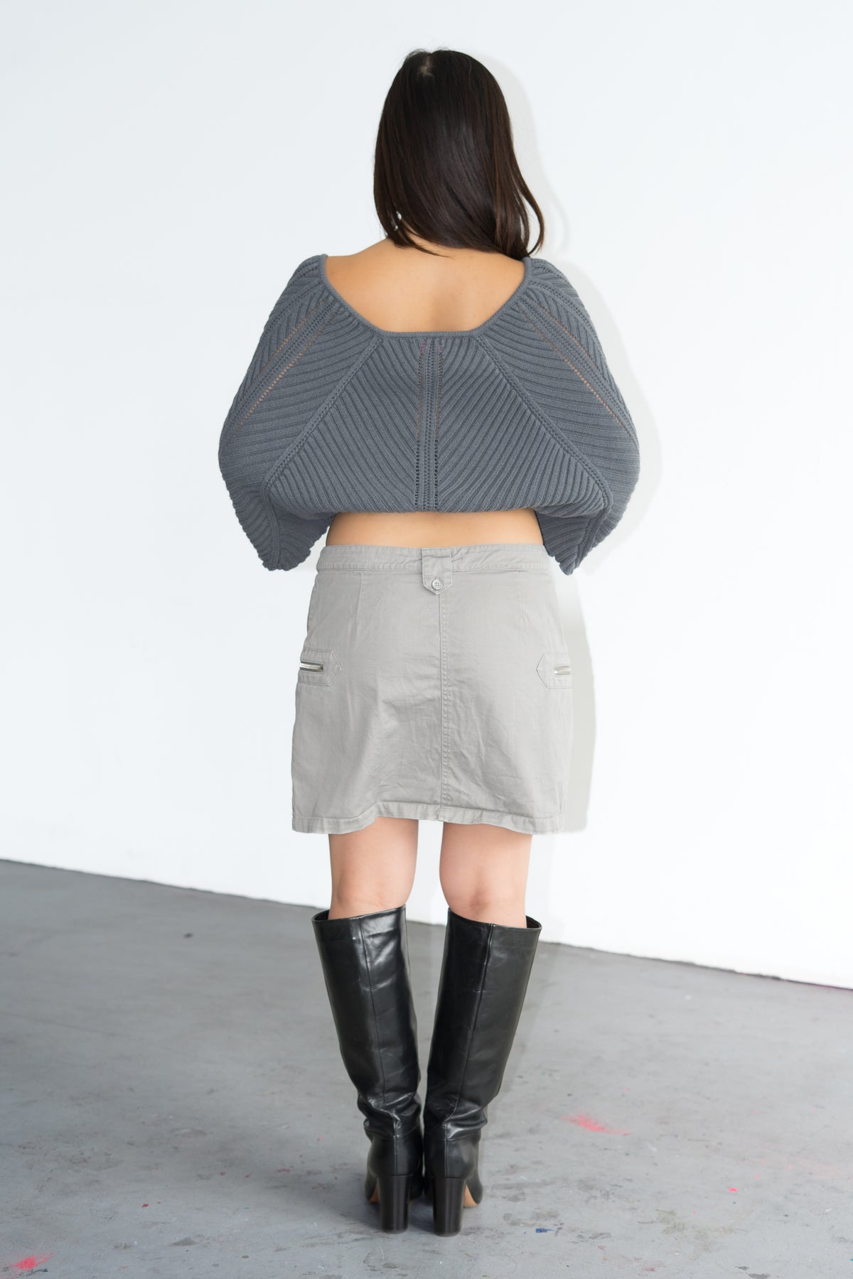 Khaki Grey Skirt 2 - Size L