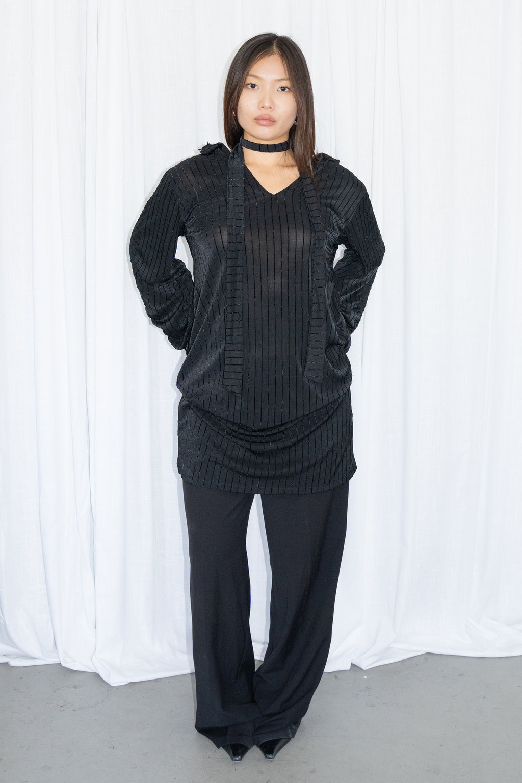 Black V-Neck Tunic - Size M