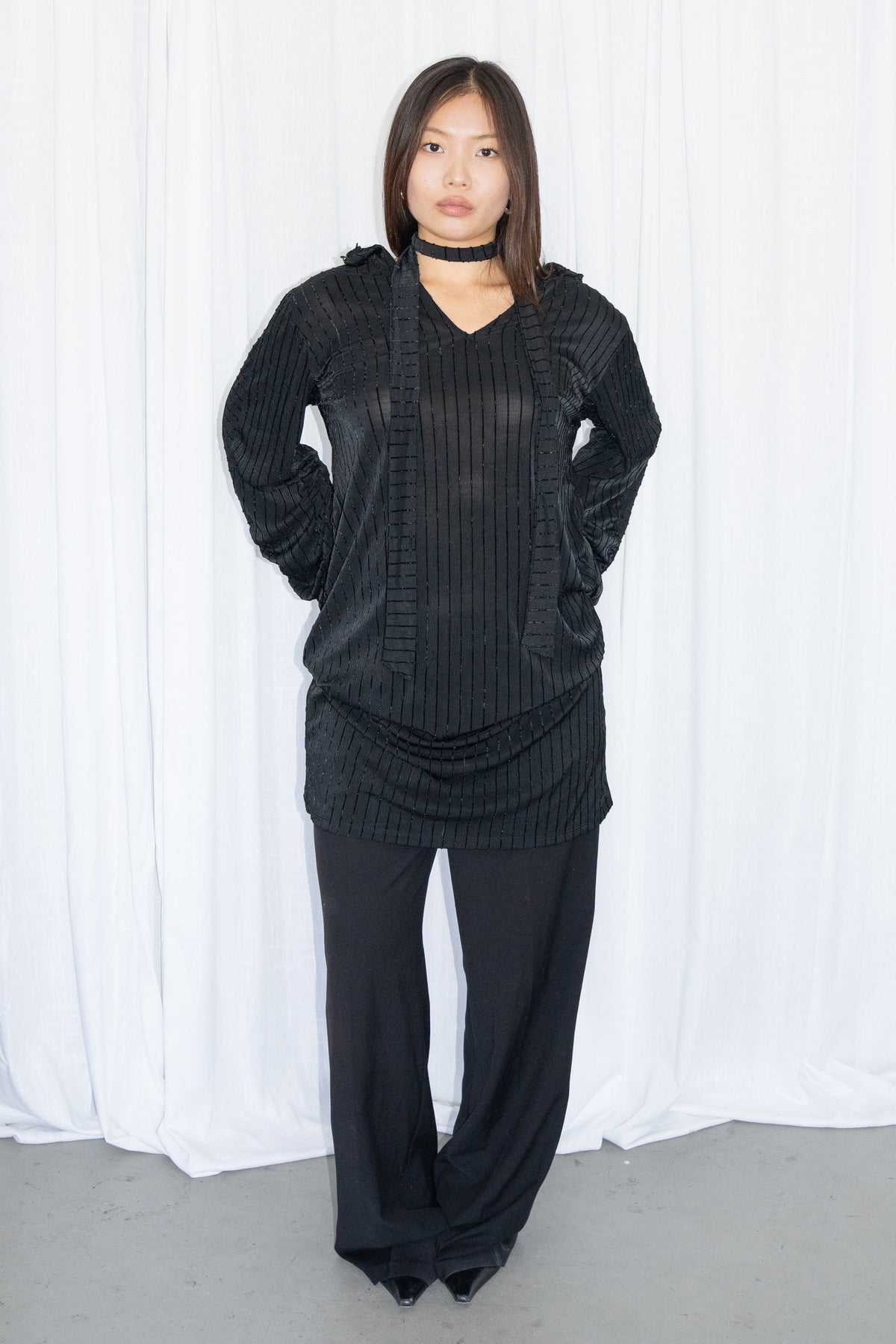 Black V-Neck Tunic - Size M