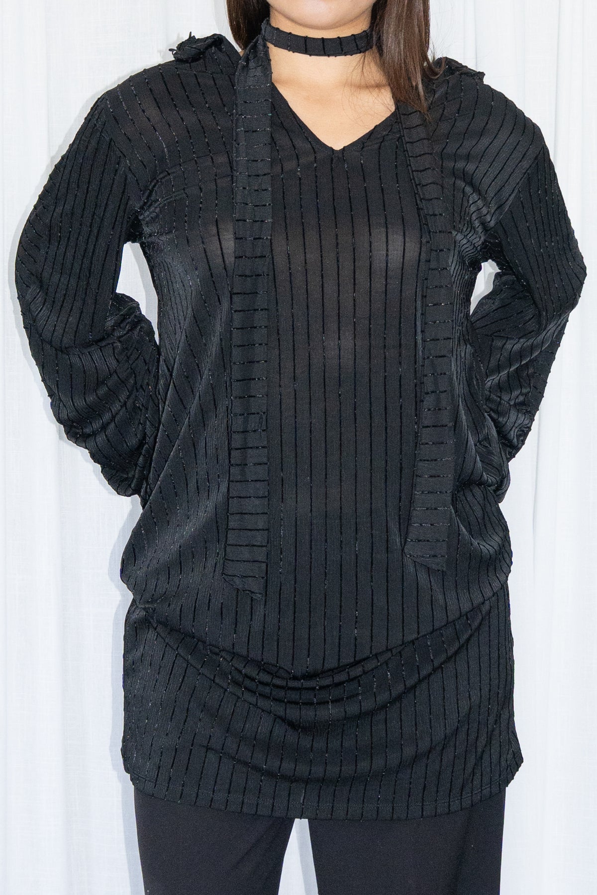 Black V-Neck Tunic - Size M