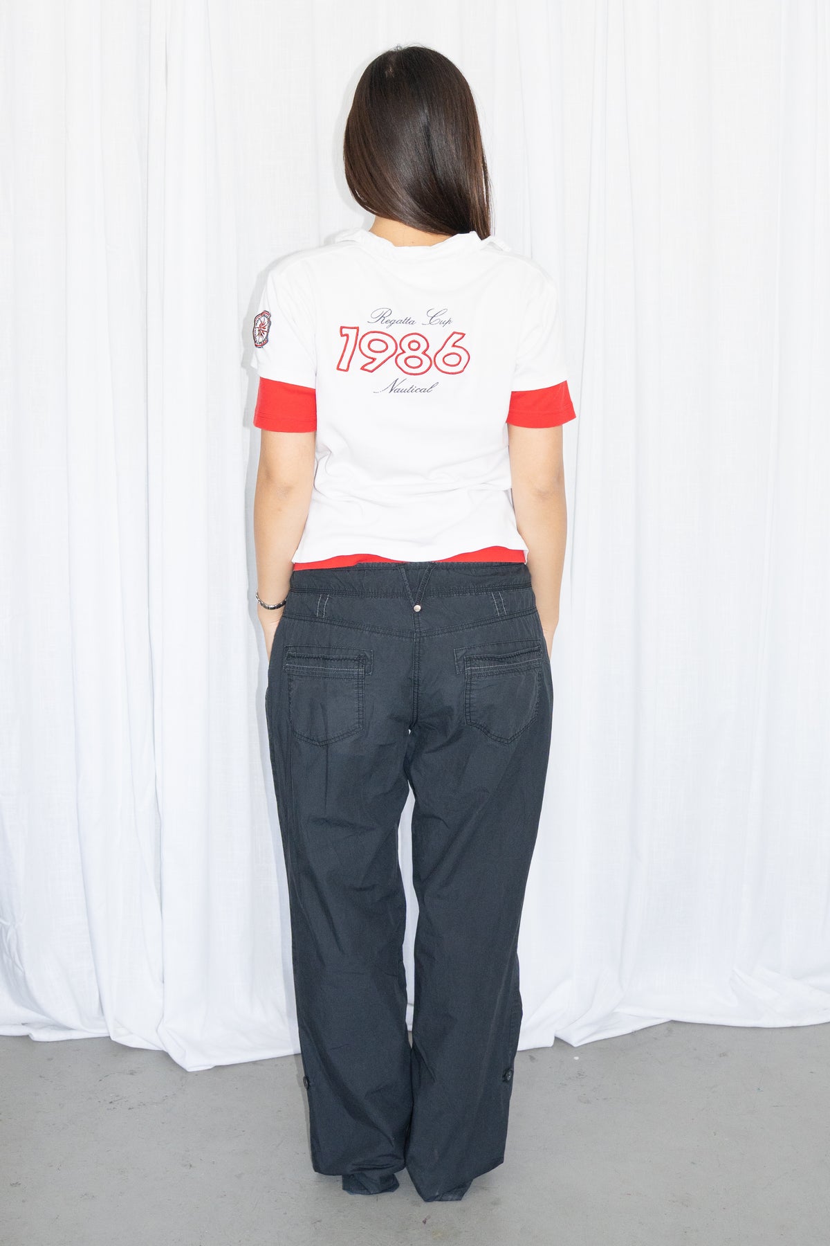 Black Drawstring Low-Rise Pants - Size L/XL