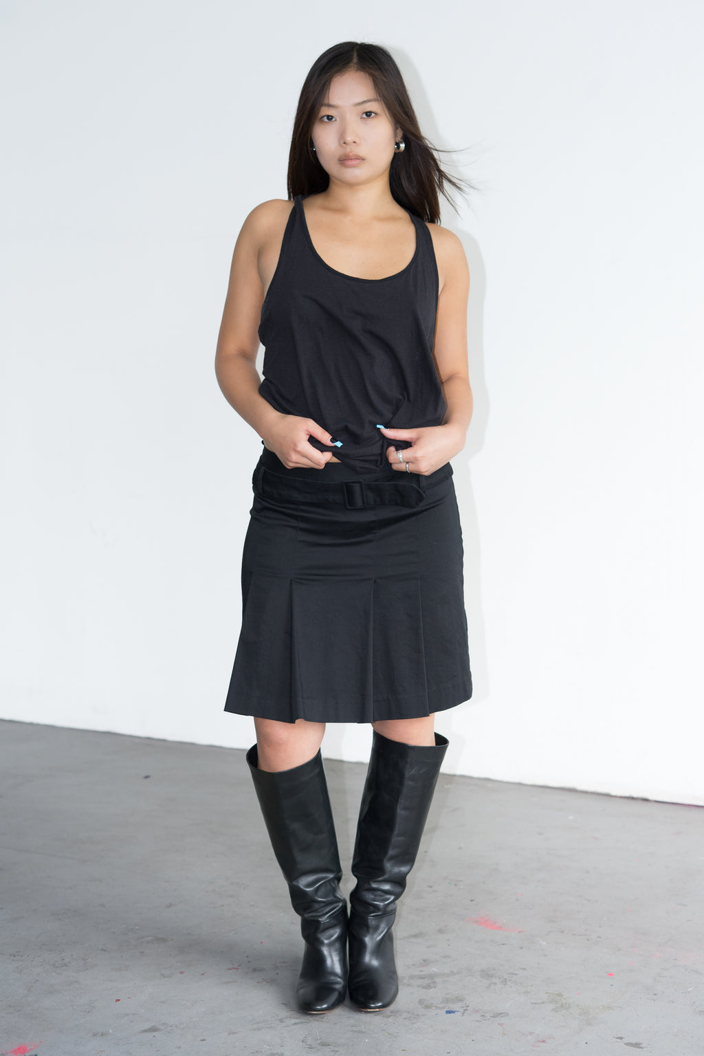 Black Pleated Skirt - Size M