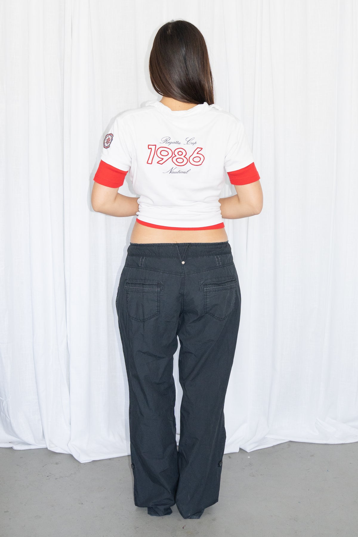 Black Drawstring Low-Rise Pants - Size L/XL
