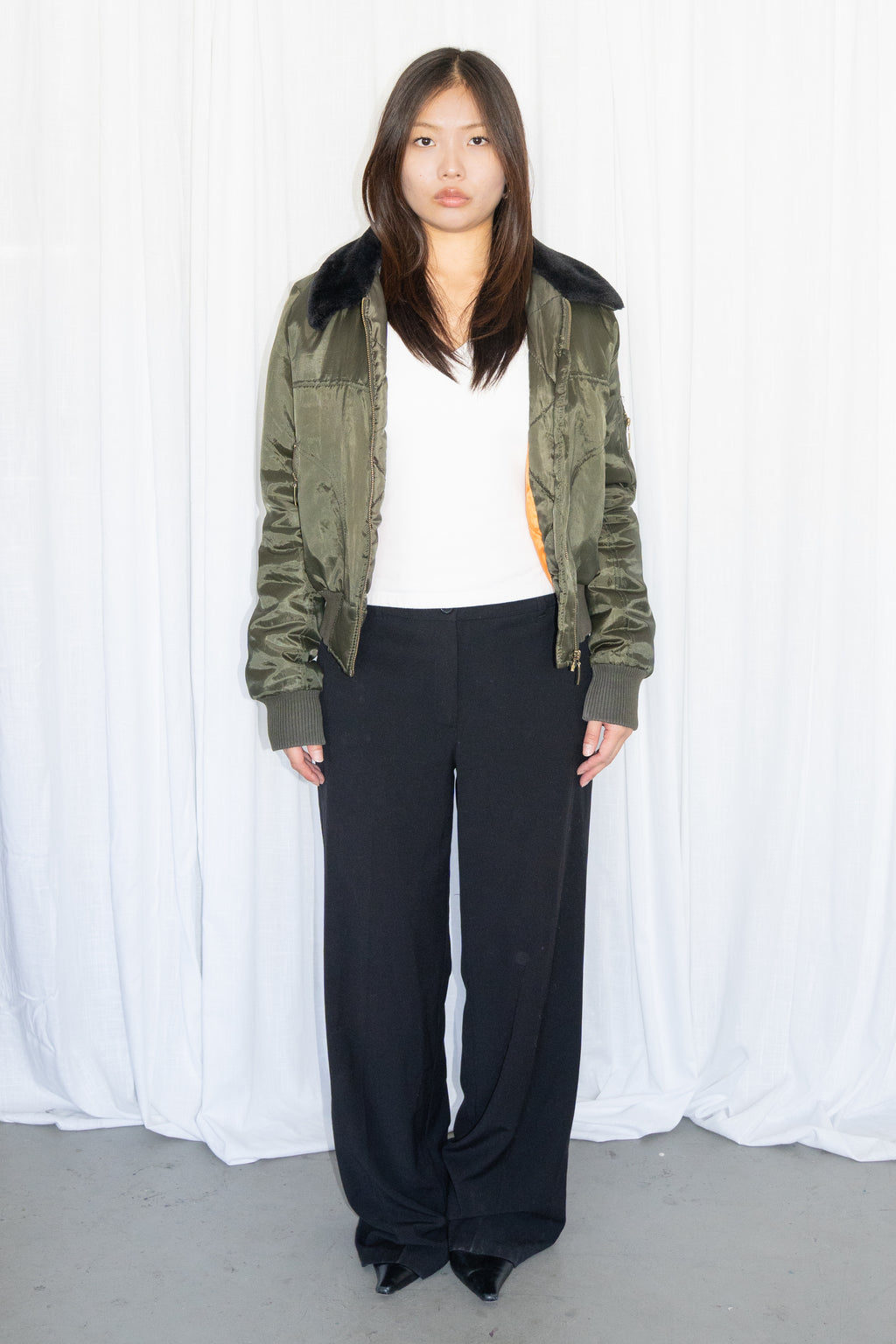 Green Bomber Jacket - Size M