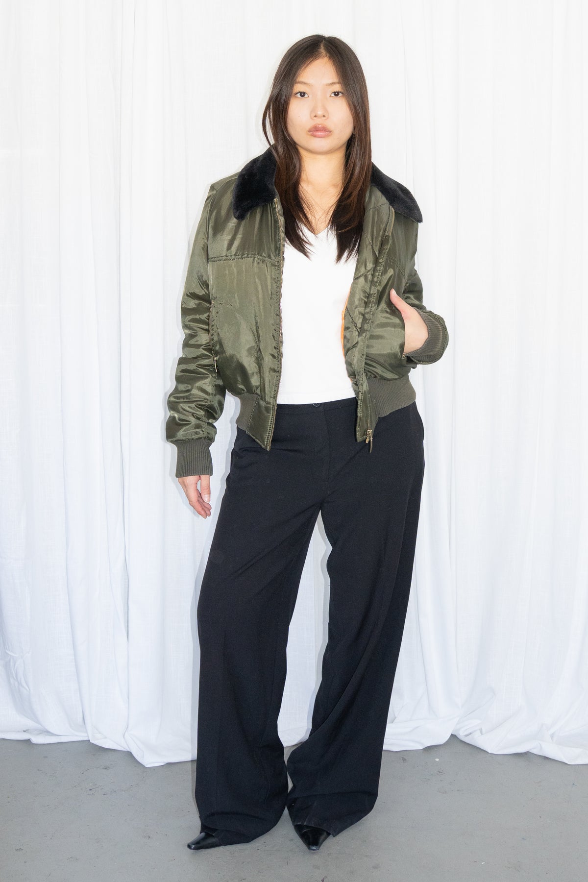 Green Bomber Jacket - Size M