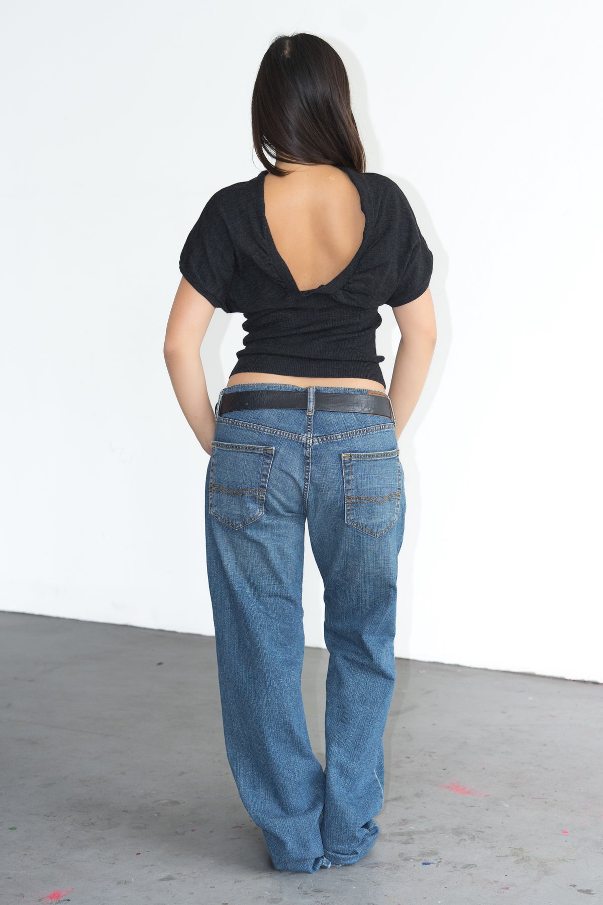 Dark Grey 100% Merino Wool Knit Top 2- Size S/M