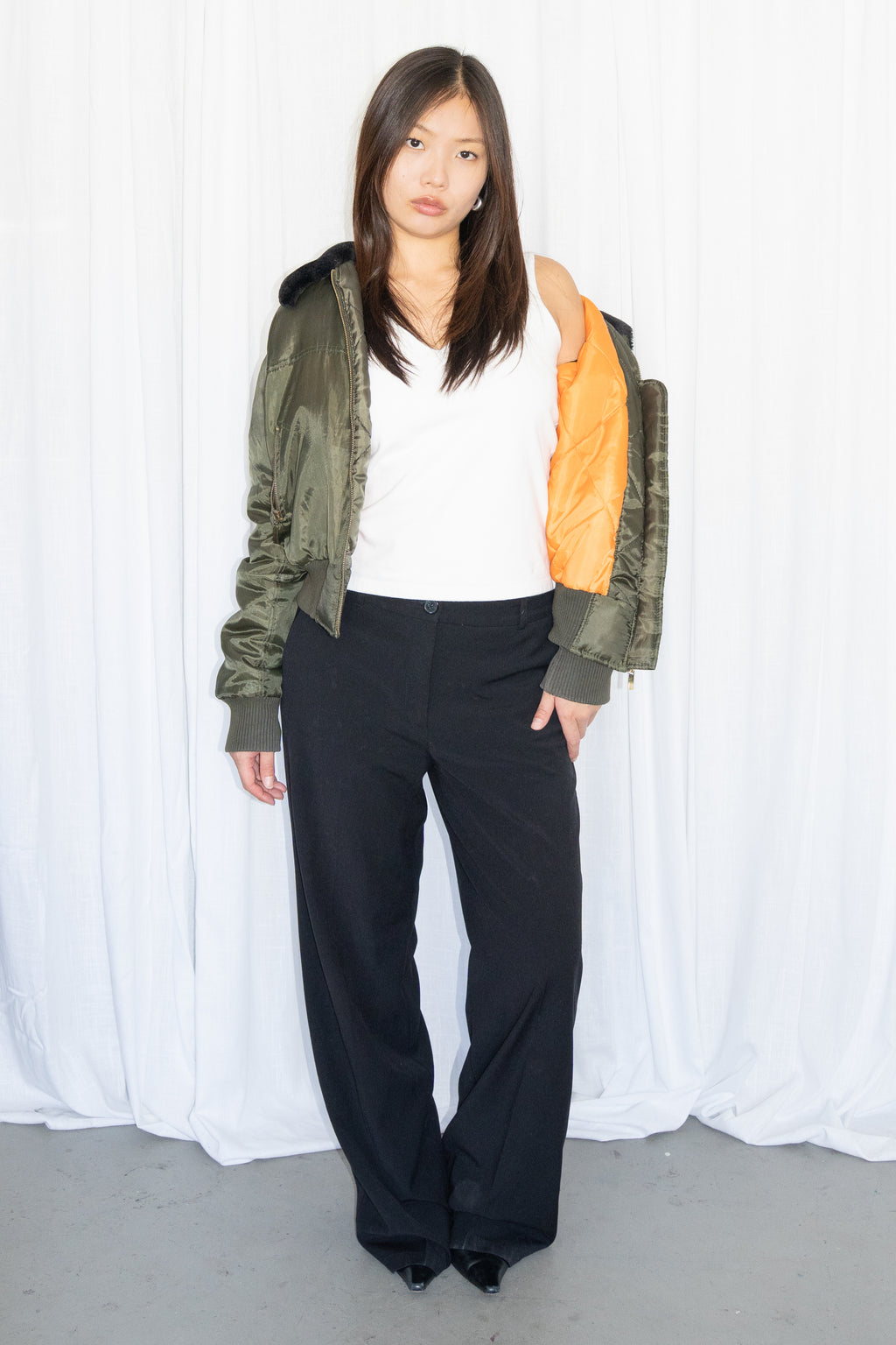 Green Bomber Jacket - Size M