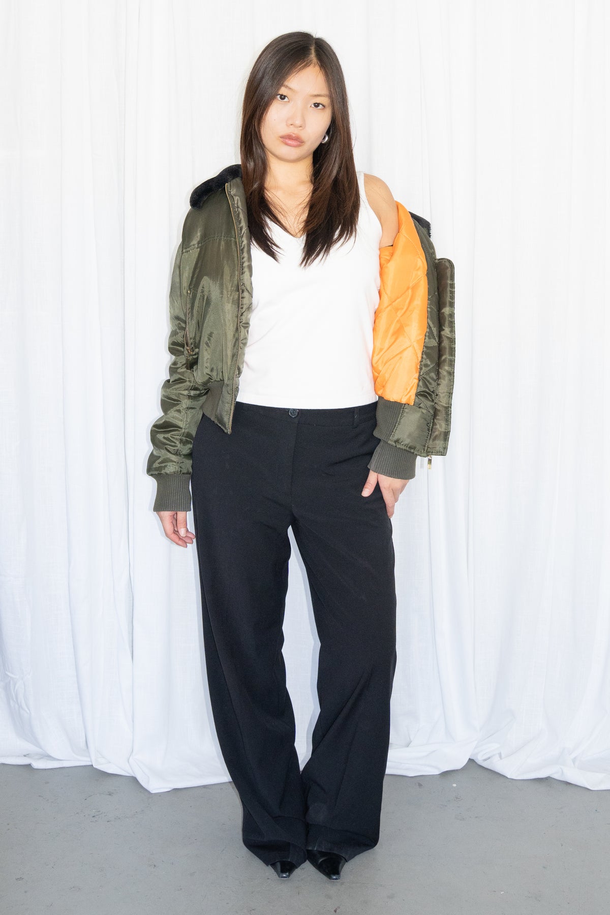 Green Bomber Jacket - Size M