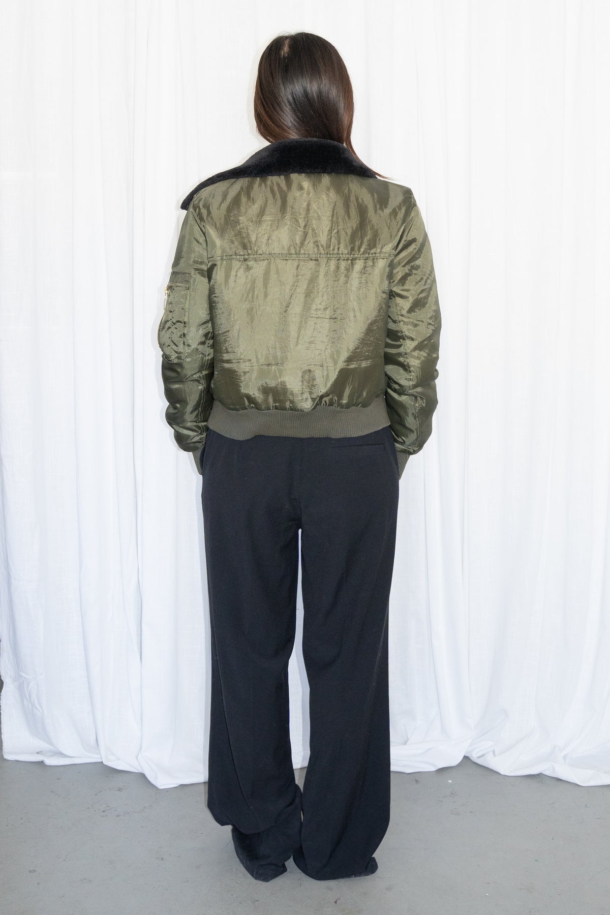 Green Bomber Jacket - Size M