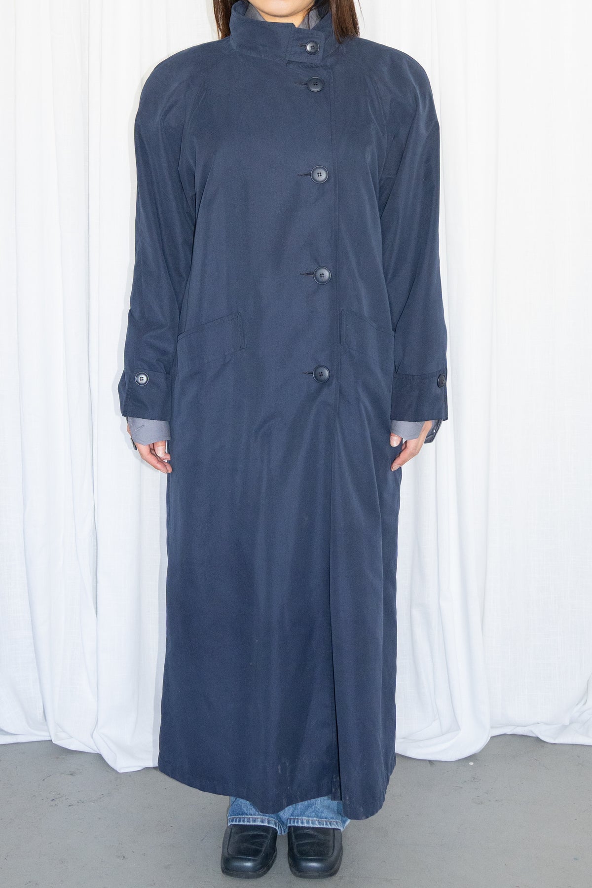Dark Blue Trench Coat - Size XL