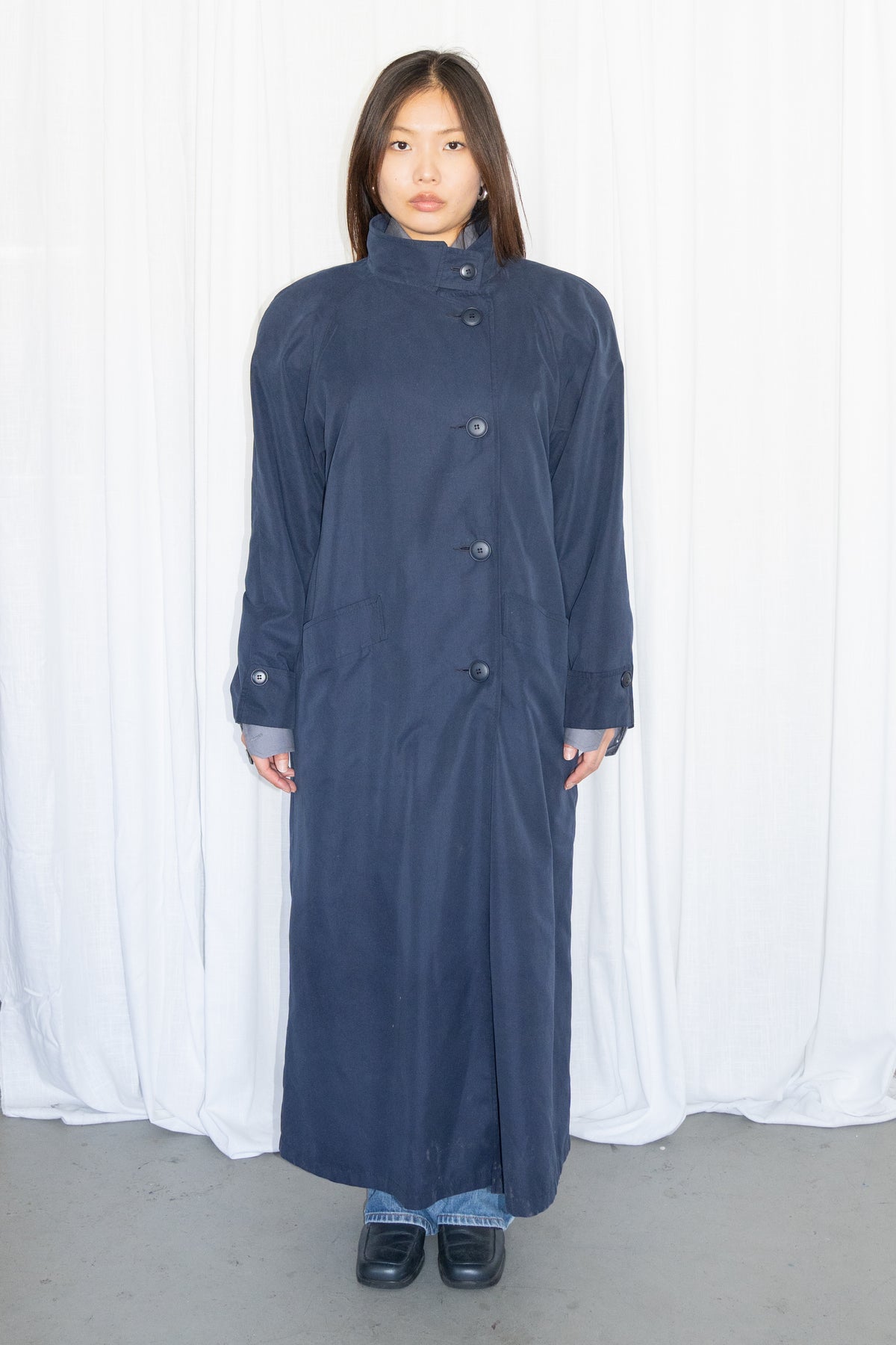 Dark Blue Trench Coat - Size XL