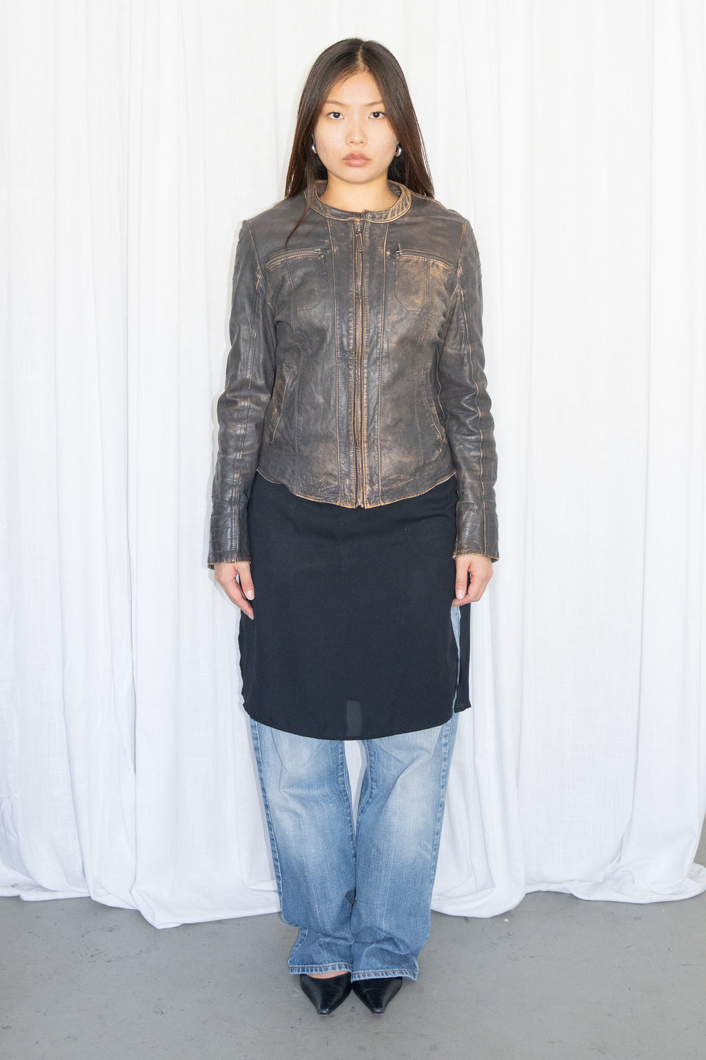 Washed Leather Jacket - Size M/L