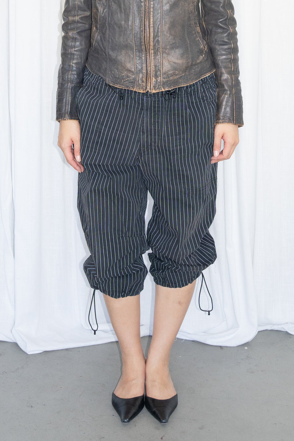 Dark Blue Pinstriped Cargo - Size L