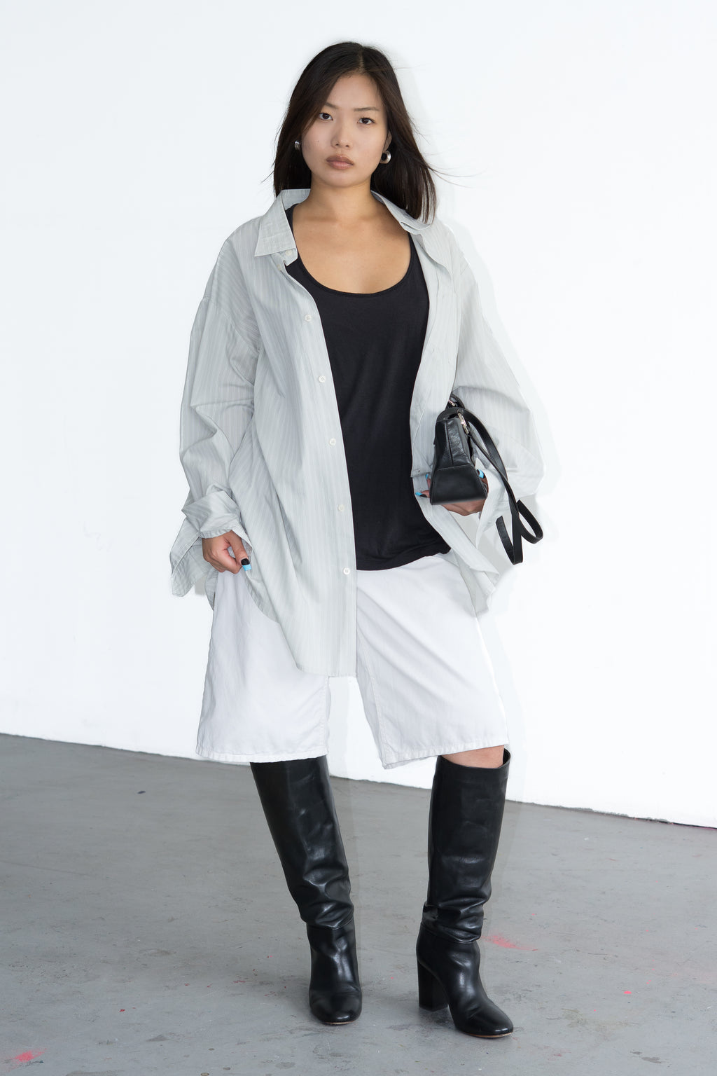 Ligth Sage Grey Oversized Shirt - XXXL