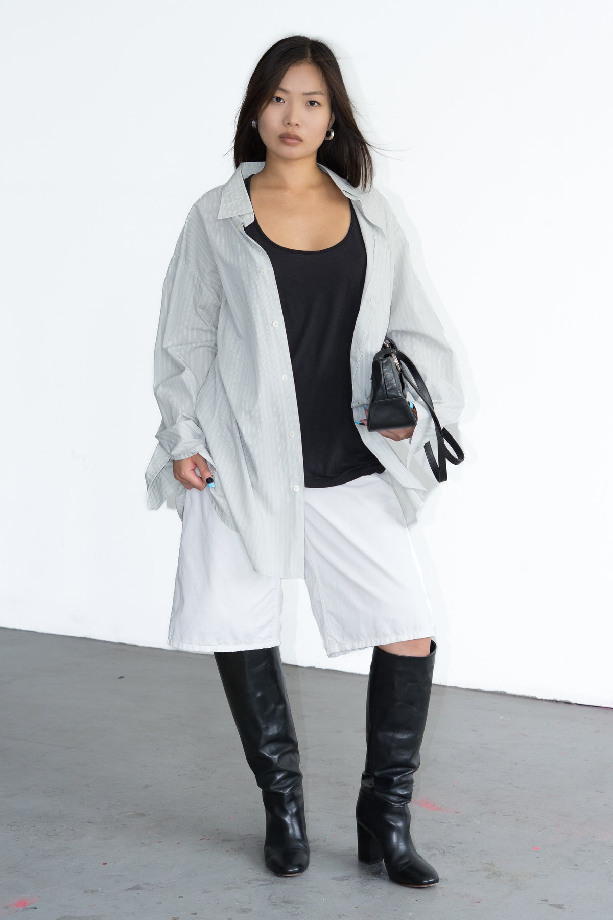 Ligth Sage Grey Oversized Shirt - XXXL