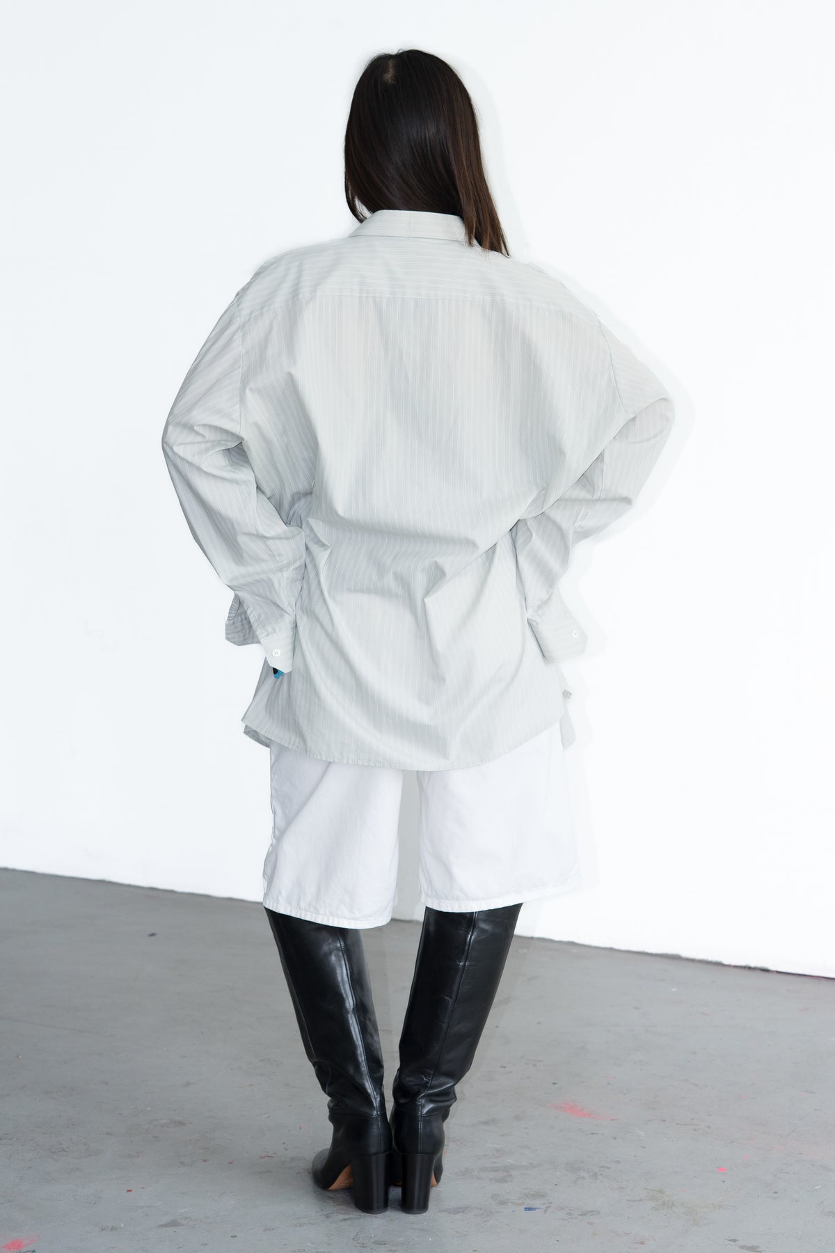 Ligth Sage Grey Oversized Shirt - XXXL