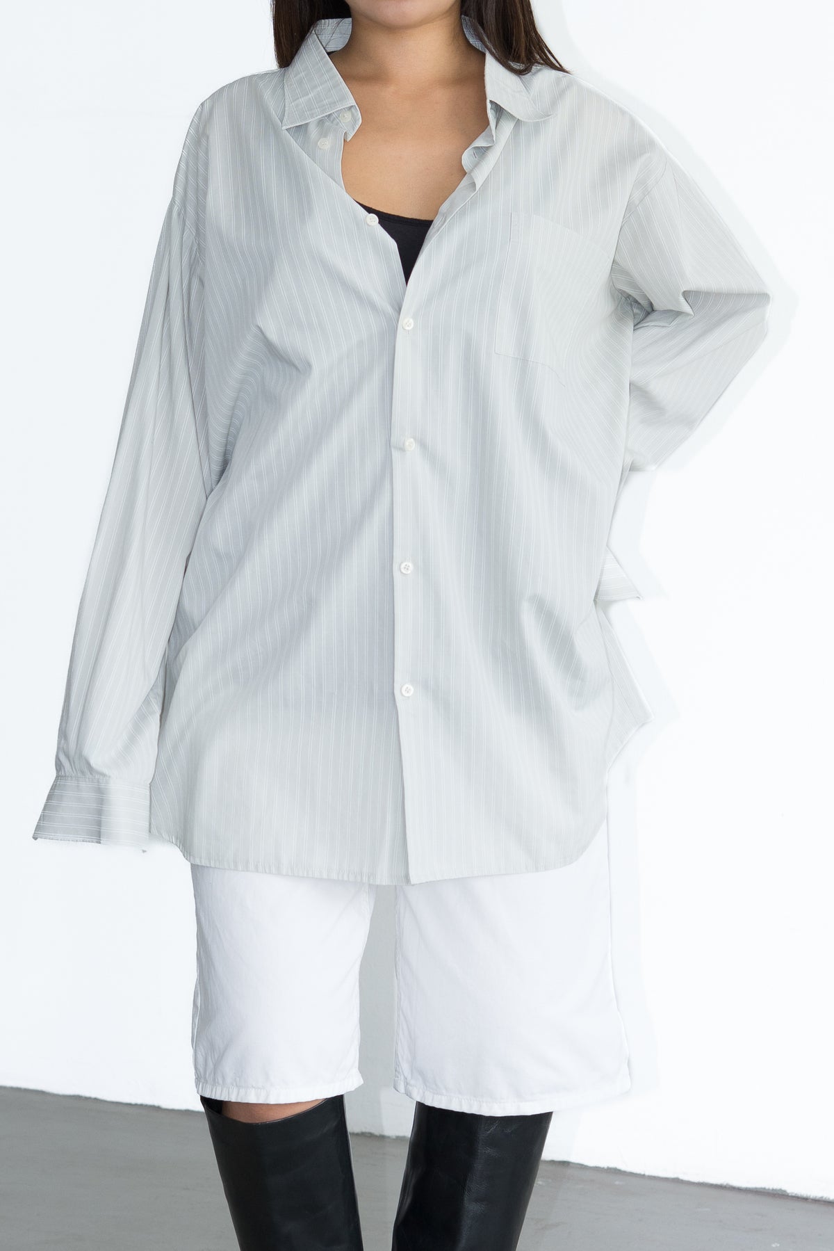 Ligth Sage Grey Oversized Shirt - XXXL