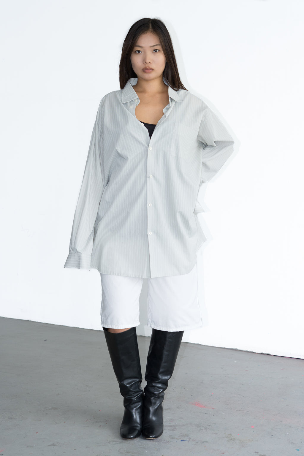 Ligth Sage Grey Oversized Shirt - XXXL