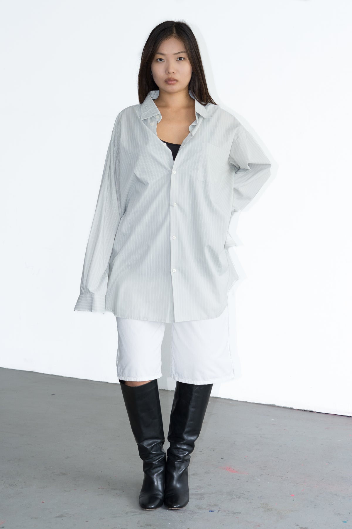 Ligth Sage Grey Oversized Shirt - XXXL