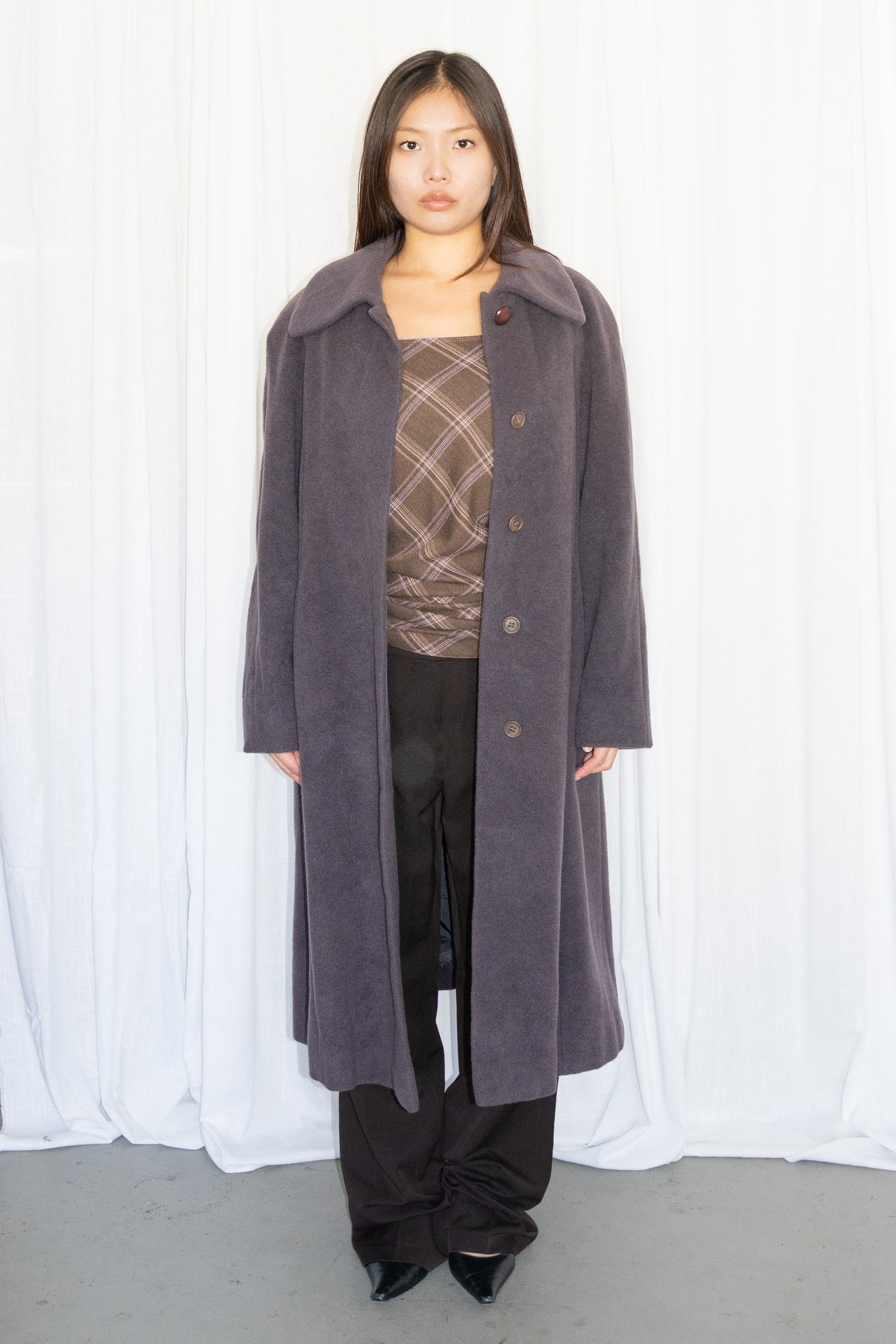 Grey-ish Purple Wool Coat - Size S