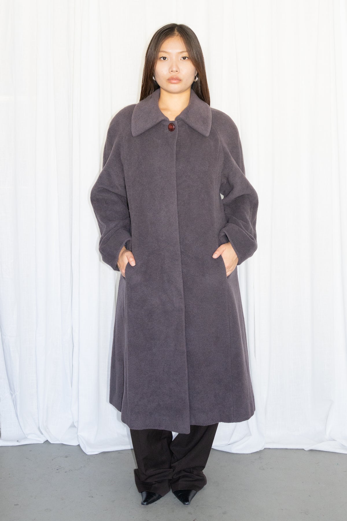 Grey-ish Purple Wool Coat - Size S