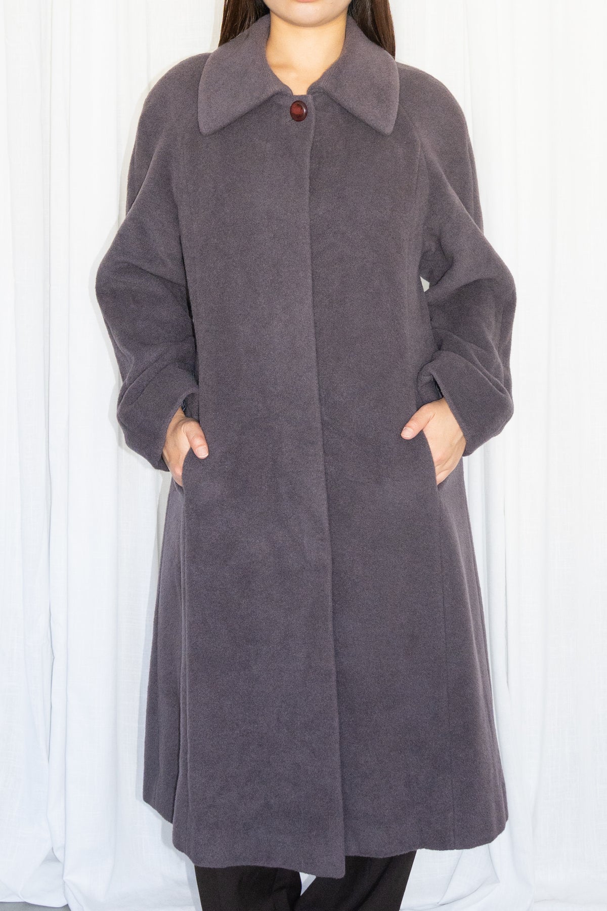 Grey-ish Purple Wool Coat - Size S